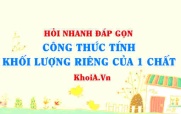 Công thức tính khối lượng riêng của 1 chất? Vật lí 10